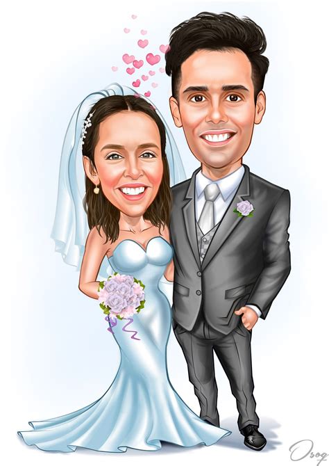 Custom Wedding Portrait Bride Cartoon Cartoon Design Wedding Caricature