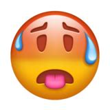 This emoji shows a yellow emoji face with a sad mouth and big cute eyes. 🥵 Hot Face Emoji on Emojipedia 11.0