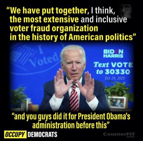 Fact Check Occupy Democrats Did Not Post A Meme Saying Joe Biden Admits To Voter Fraud Lead