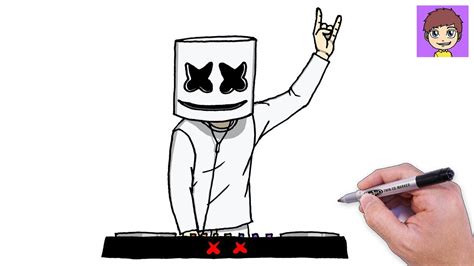 Como Dibujar A Marshmello Dj Paso A Paso Dibujos Para Dibujar