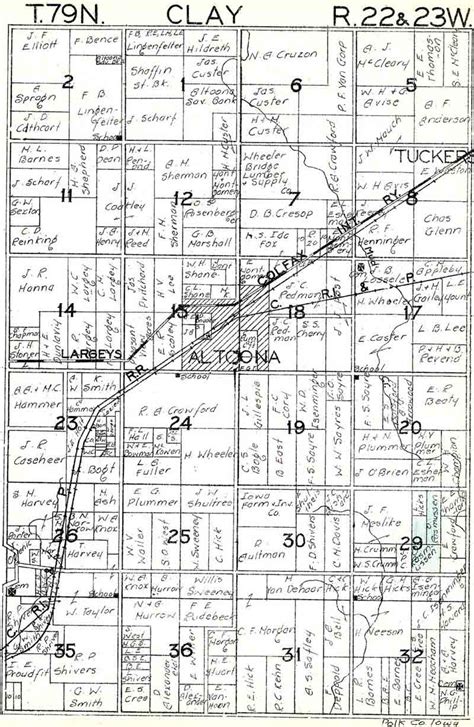 Clay Twp 1930 Hixson Map Polk County Iowa Iagenweb