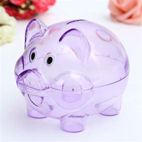 Money box is a very nice gift for kid, who loves sharks. Children Kids Baby Portable Cute Plastic Pig Clear Piggy ...