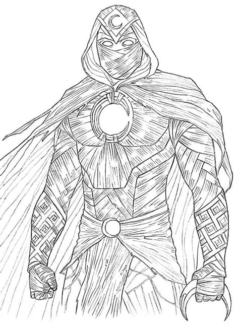 Moon Knight To Color Coloring Page Free Printable Coloring Pages For Kids