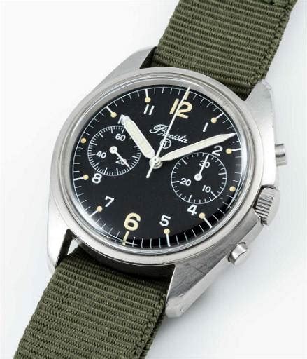 A Rare Gentlemans Stainless Steel British Military Precista Raf Pilots Chronograph Wrist Watch