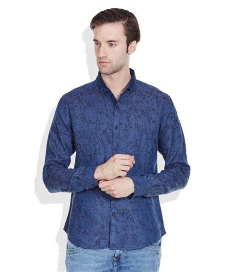 United Colors Of Benetton Blue Regular Fit Casual Linen Shirt Buy