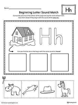 In this ninja inspired phonics game, students use their knowledge of sounds and blends to move their ninja to the top of the building by rhyming and creating new words. Letter H Beginning Sound Picture Match Worksheet | Letter ...