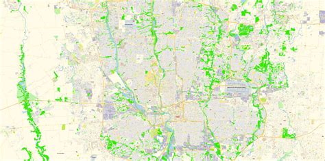 Columbus Ohio Us Pdf Map Vector Exact City Plan High