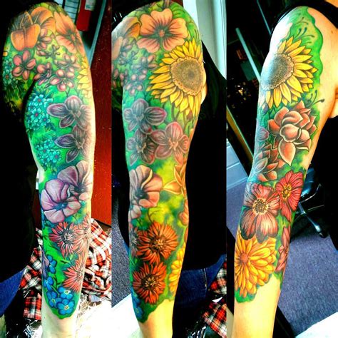 23 Flower Sleeve Tattoo Designs Ideas Design Trends