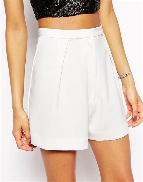 Lyst Aqaq Dillian High Waist Shorts In White