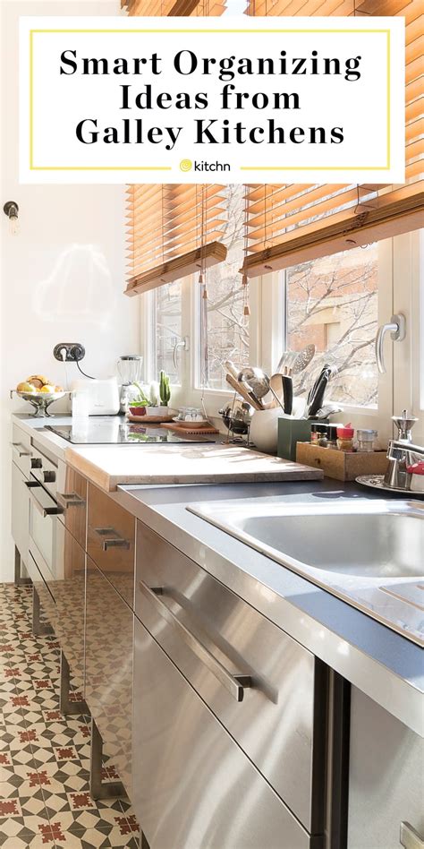 Use the tray or basket to corral bulky kitchen essentials like cookbooks and cutting boards. 7 Organizing Ideas to Steal from Galley Kitchens in 2020 ...