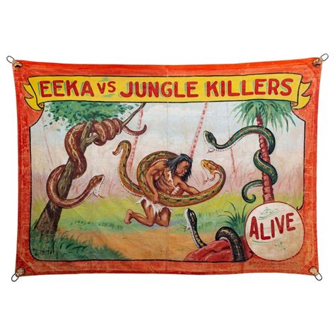Jungle Killers Circus Banner Circa 1940s At 1stdibs