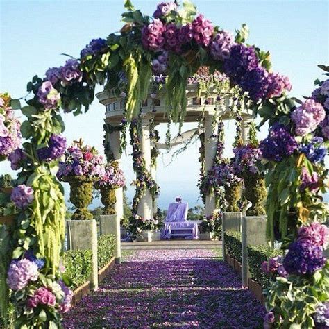 Purple Outdoor Aisle Wedding Ceremony Decorations Outdoor Purple