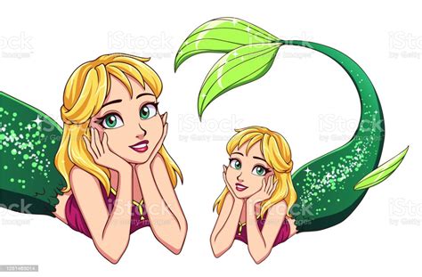 Let it sit for five minutes and rinse with plenty of water. Pretty Cartoon Lying Mermaid Blonde Hair And Shiny Green ...