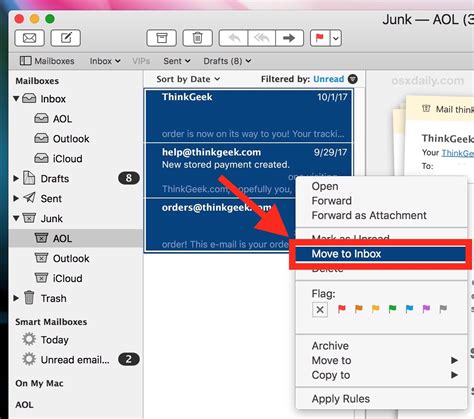 How To Move Email From Junk To Inbox On Mail For Mac