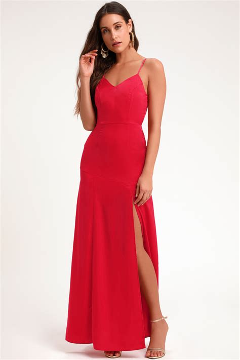 sexy red dress sleek dress red maxi dress satin maxi dress lulus