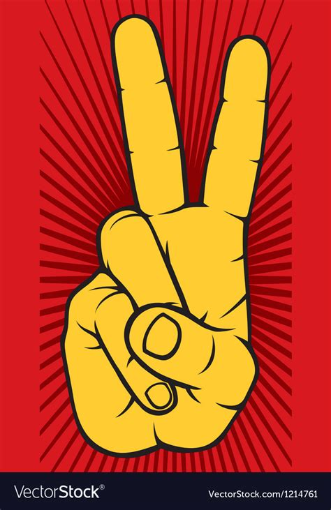 The Victory Sign Hand Gesture Royalty Free Vector Image