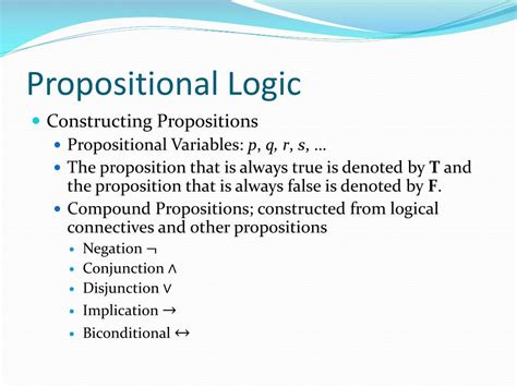 Ppt Discrete Mathematics Propositional Logic Powerpoint Presentation