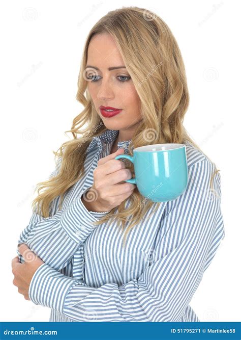 Young Woman Holding A Mug Of Coffee Stock Image Image Of Enjoying