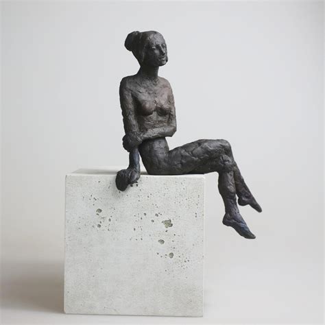 Susanne Kraisser Girl Sitting Viii Contemporary Bronze Sculpture