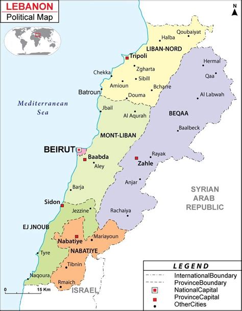 Lebanon Political Map