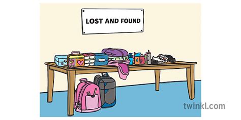 A Schools Lost And Found Table Illustration Twinkl
