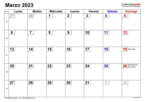 Calendario Marzo 2023 En Word Excel Y Pdf Calendarpedia Riset