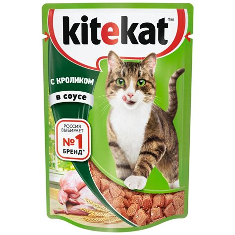 Корм влажный для кошек Kitekat 85г кролик в соусе пауч купить в