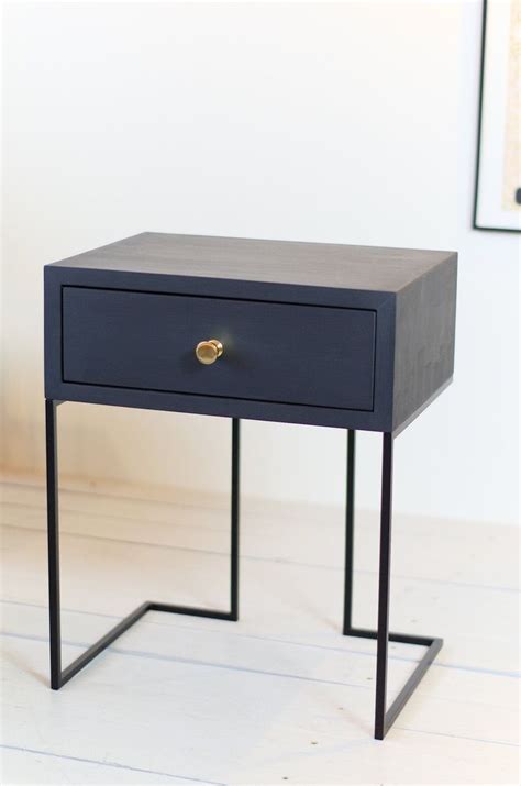 Buy white bedside tables online! Black Bedside Table | Mid Century Industrial Style | Solid ...