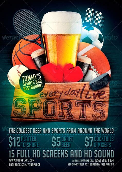 Been to gameday sports bar & grill? Flyer Template: Sports Bar Flyer Template Download Sport ...