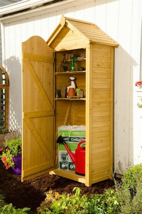 Small prefabricated garden tool house backyard mini storage metal shed. Range outils de jardin et organisation du garage