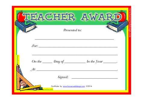 Free Teacher Award Certificate Templates