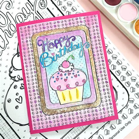 Our free coloring pages for adults and kids, range from star wars to mickey mouse. Coloring Page DIY Birthday Card | AllFreePaperCrafts.com