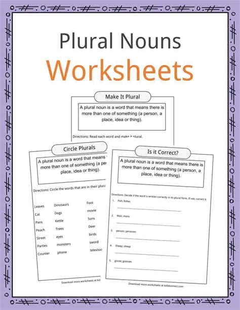 Printable Plural Nouns Worksheets For Kids Tree Valley Academy