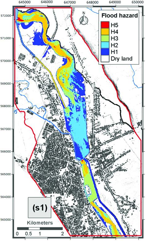 Flood Hazard Map Based On Flood Depth Classification According To The Download Scientific