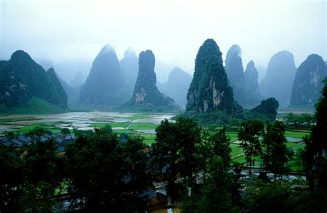 Karstic Peaks At Guilin Along The Li River China Travel And Tourism