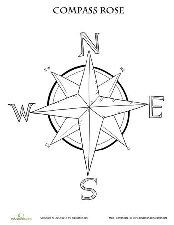 This drawing compass consists of a metal body that will not rust or corrode over time. Compass Rose Coloring Page (With images) | Rose coloring ...