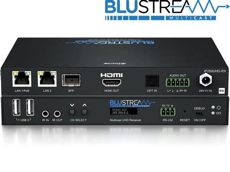 Blustream Ip250uhd Rx Ip Multicast Uhd Video Receiver Over 1gb Network