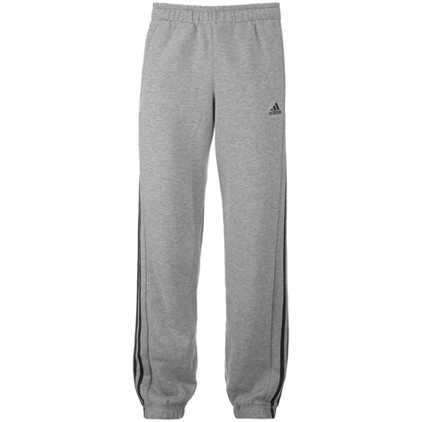 Adidas Mens Essential 3 Stripe Sweatpants Grey Sports And Leisure