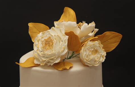 Beautiful Gold Wedding Peony Peonies For Special Cake Etsy