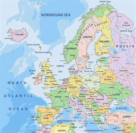 Europe Map With Countries Names United States Map