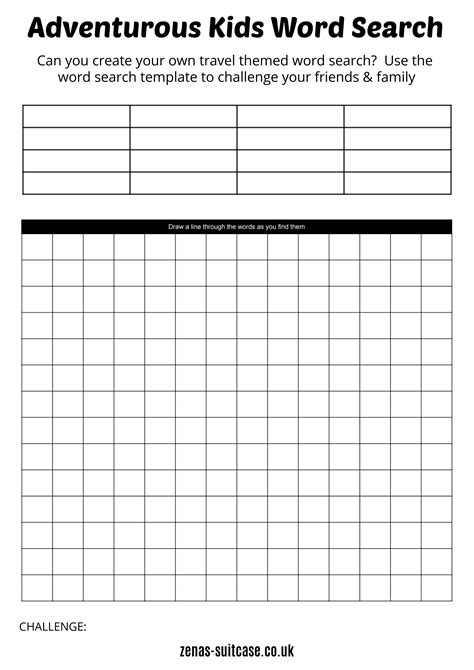 Free Printable Blank Word Search Maker