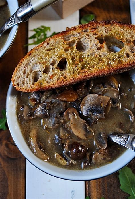 One of my favourites is smashed cannellini beans and a dollop of leftover salsa verde, or puréed (frozen) peas with mint leaves and a spoonful of ricotta. Mushroom Chestnut Soup with Truffle Toasts | Recipe | Stuffed mushrooms, Soup recipes, Soup