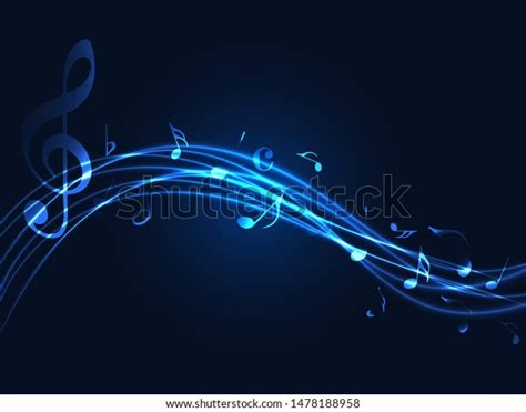 Music Notes Abstract Blue Neon Music Stock Vector Royalty Free 1478188958