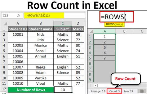 Row Count In Excel How To Count The Number Of Rows In Excel