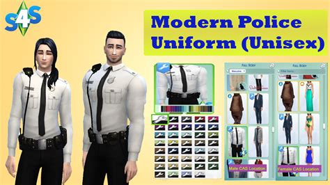 Unisex Modern Law Enforcement Uniform Updates Simsworkshop