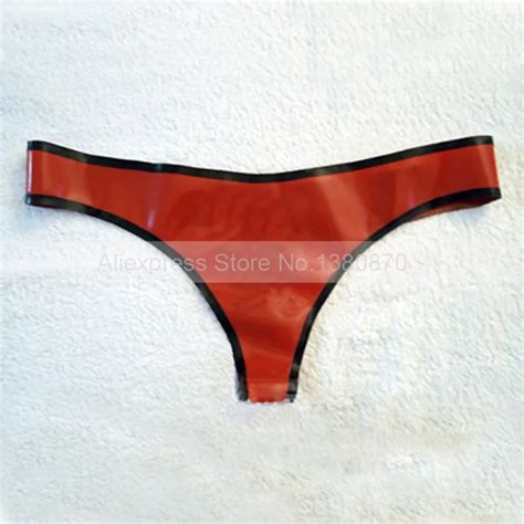 Red And Black Sexy Women Red Thongs Lingerie Latex Shorts Underwear G Strings S Lpw004 In