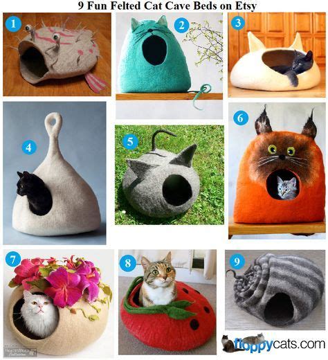 Upgrade a cardboard box into a cozy cave for your cat! 10 Fun Felted Cat Cave Beds on Etsy | Felt cat, Cat bed ...