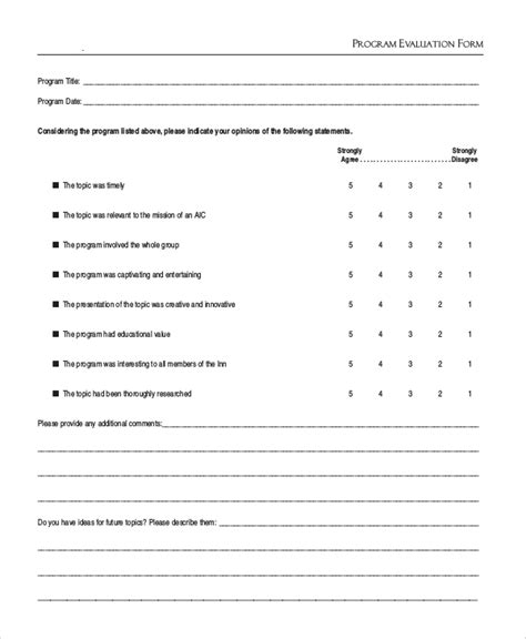 Free 7 Sample Evaluation Forms In Ms Word Pdf