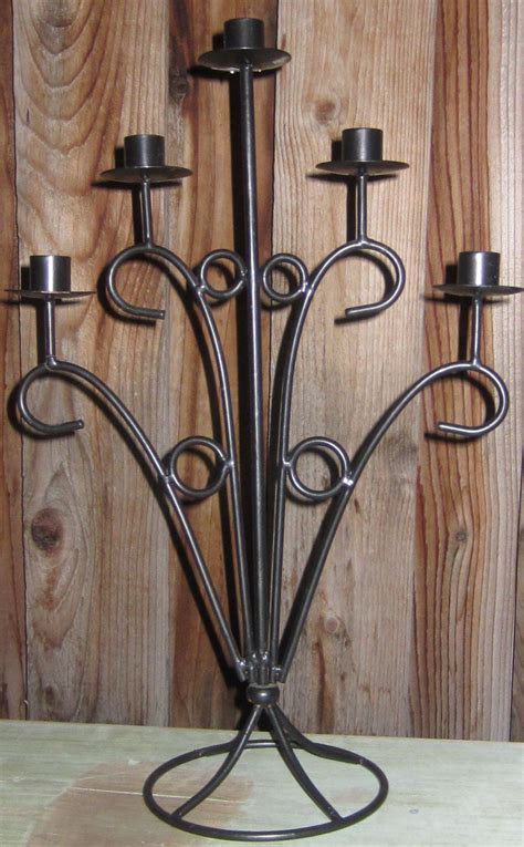 Featuring This Gorgeous Vintage Tall Black Wrought Iron 6 Pillar Candle