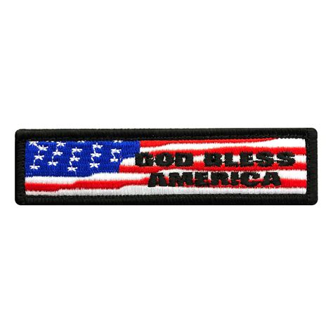 American Flag God Bless America Patch Embroidered Hook Miltacusa